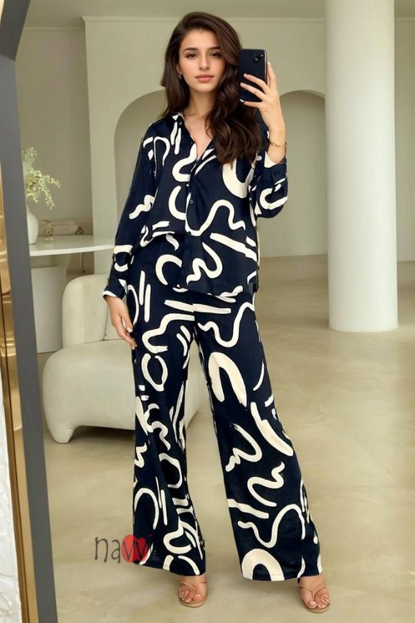 Scribble Print Co - ord Set - Navvi.in