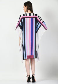 Stripes Short Kaftan Dress - Navvi.in