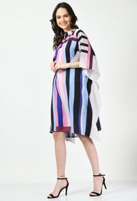 Stripes Short Kaftan Dress - Navvi.in