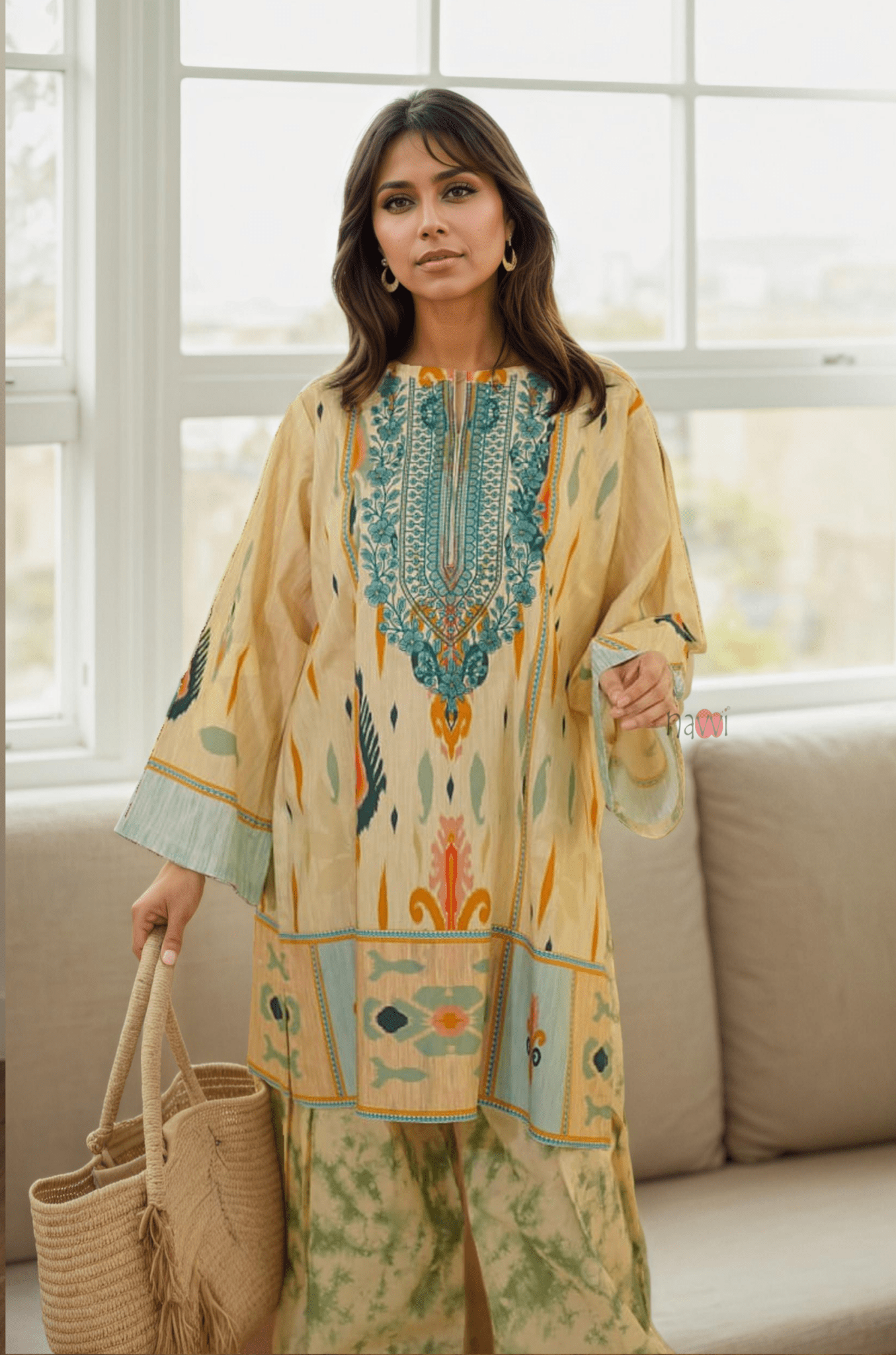 Sunkissed Boho Luxe Kurta Pant & Dupatta Set - Navvi.in