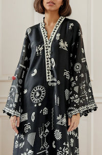 Tribal Noir Boho Kaftan Dress - Navvi.in