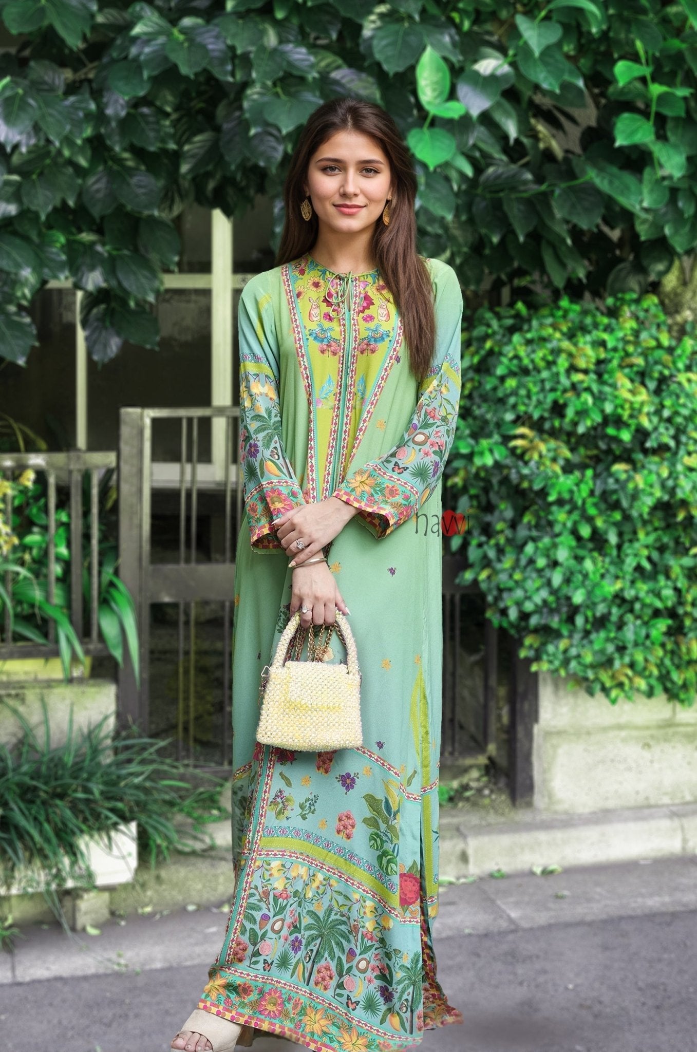 Tropical Vibe Printed Dress - Navvi.in