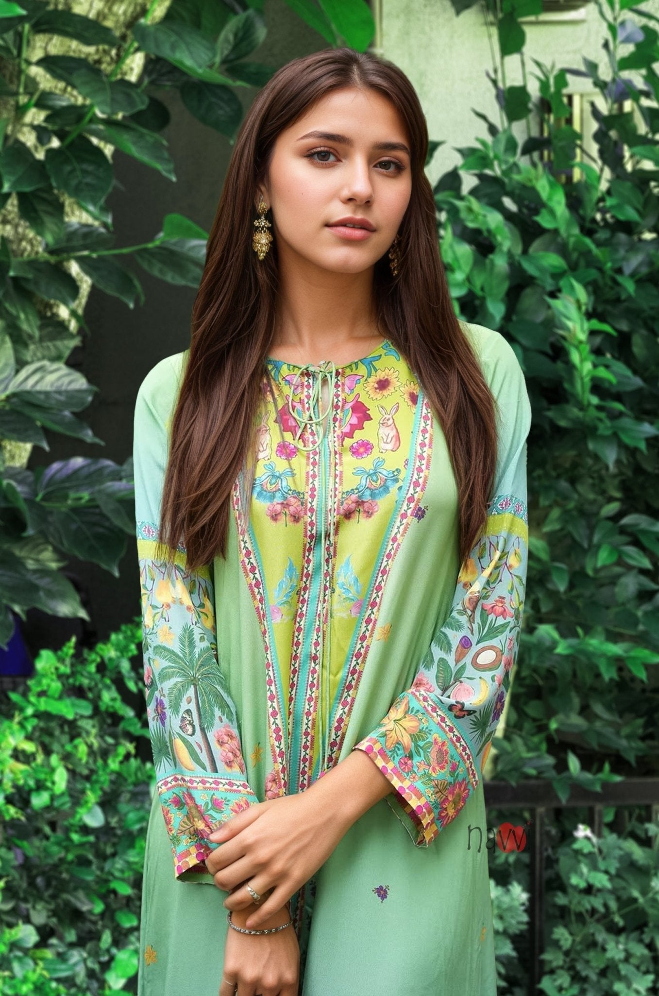 Tropical Vibe Printed Dress - Navvi.in