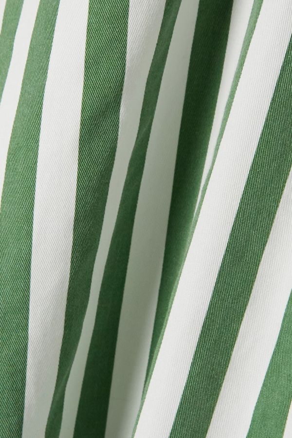 Verical Stripes Shirt Dress - Green - Navvi.in