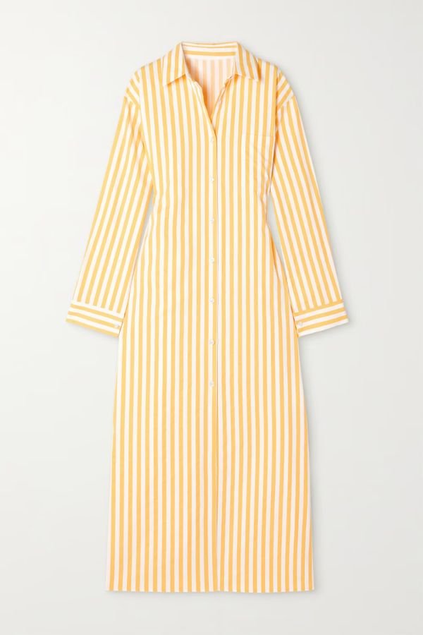 Vertical Stripes Shirt Dress - Oversize - Navvi.in