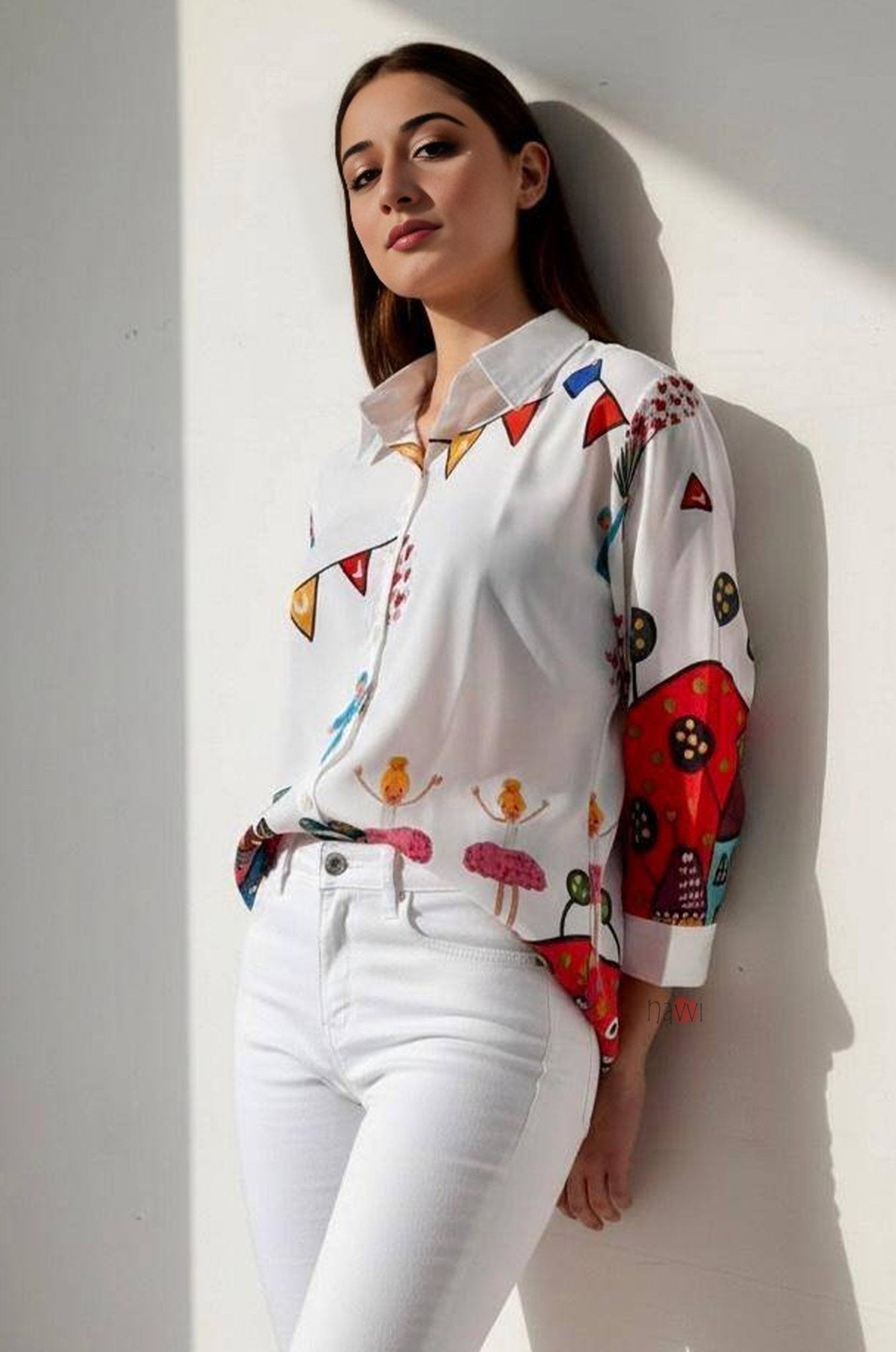 Vibrant Abstract Women’s Shirt - Navvi.in