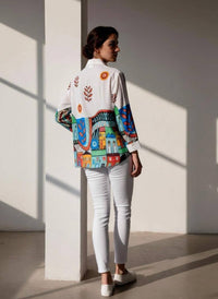 Vibrant Doodle Women’s Shirt - Navvi.in