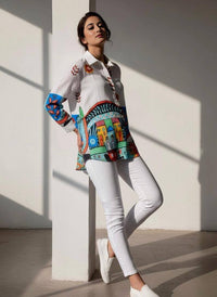 Vibrant Doodle Women’s Shirt - Navvi.in