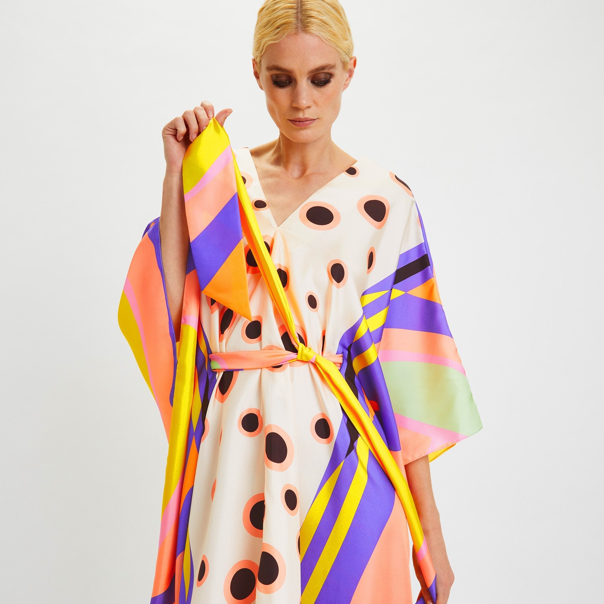 Butterfly Belted Kaftan Dress - Navvi.in