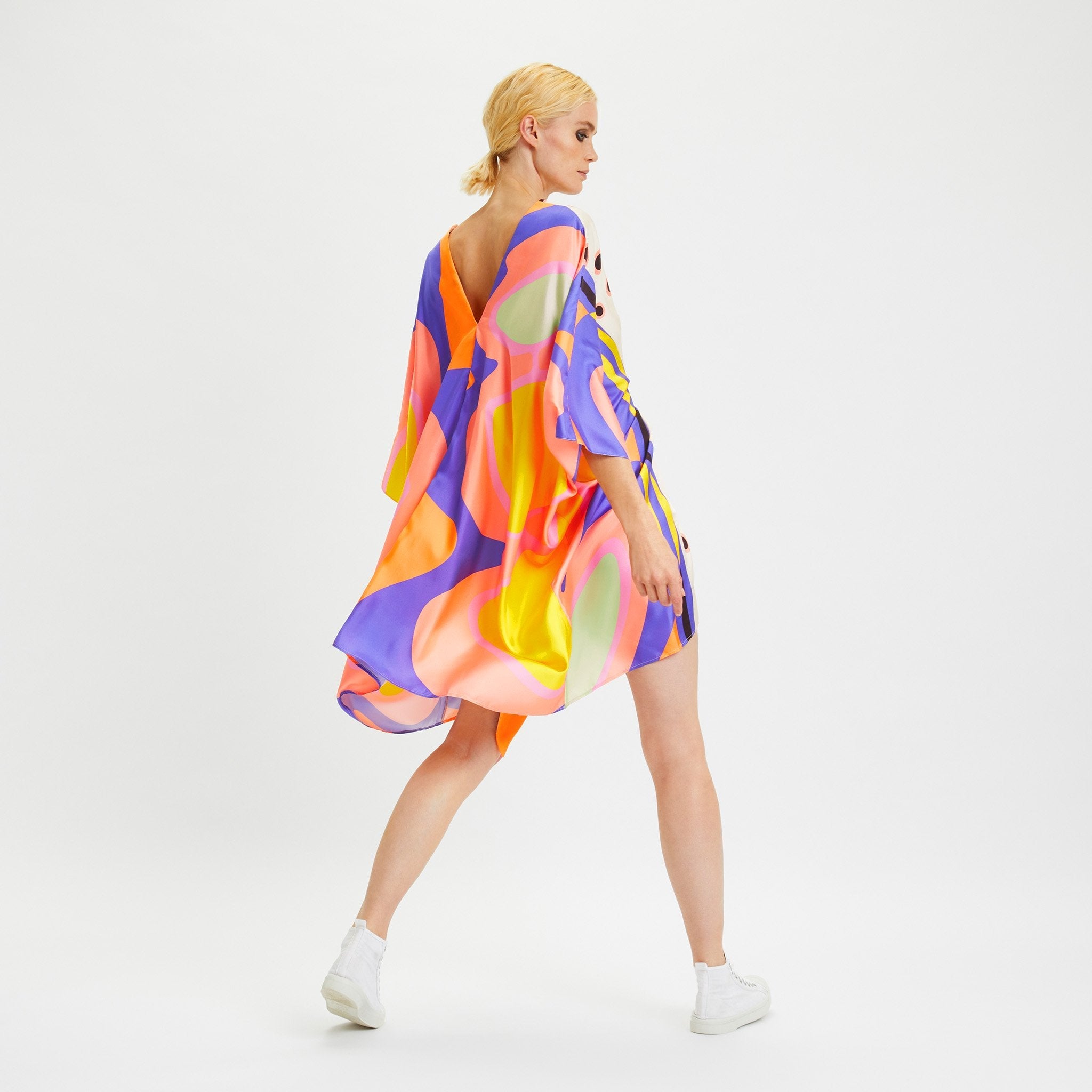 Butterfly Belted Kaftan Dress - Navvi.in