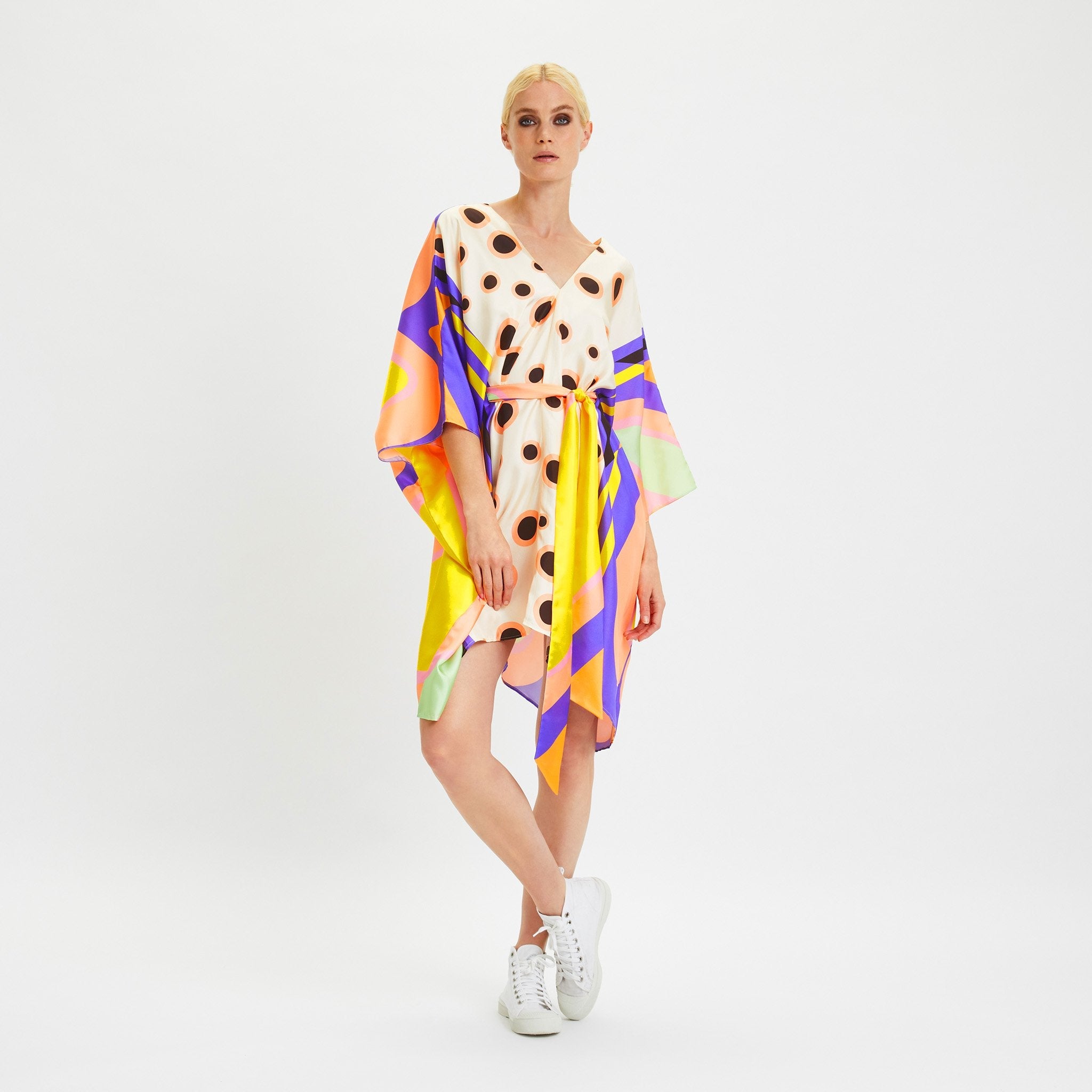 Butterfly Belted Kaftan Dress - Navvi.in