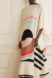 Dreamy Crepe Kaftan Dress - Navvi.in