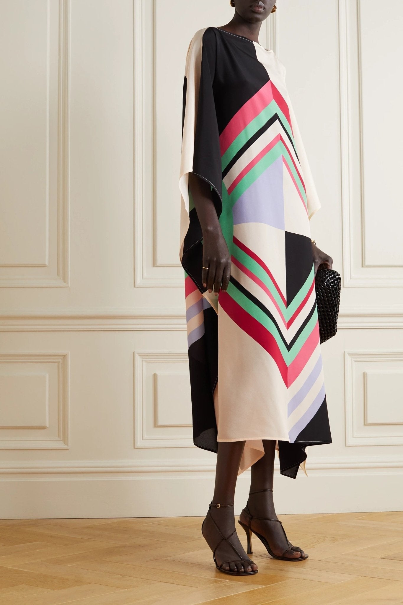 Geometric Kaftan Dress - Navvi.in