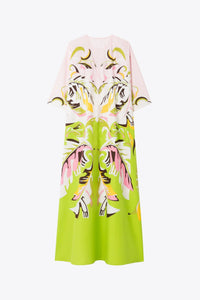 Moss Green Kaftan Dress - Navvi.in