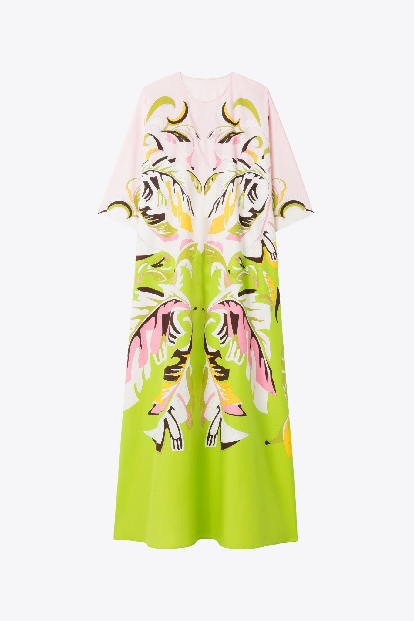 Moss Green Kaftan Dress - Navvi.in