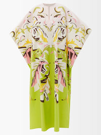 Moss Green Kaftan Dress - Navvi.in