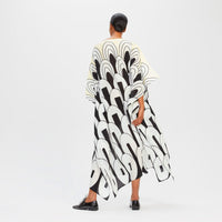 Mushroom Silk Crepe Kaftan Dress - Navvi.in