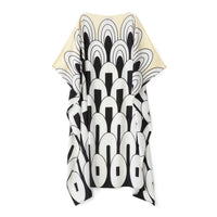 Mushroom Silk Crepe Kaftan Dress - Navvi.in