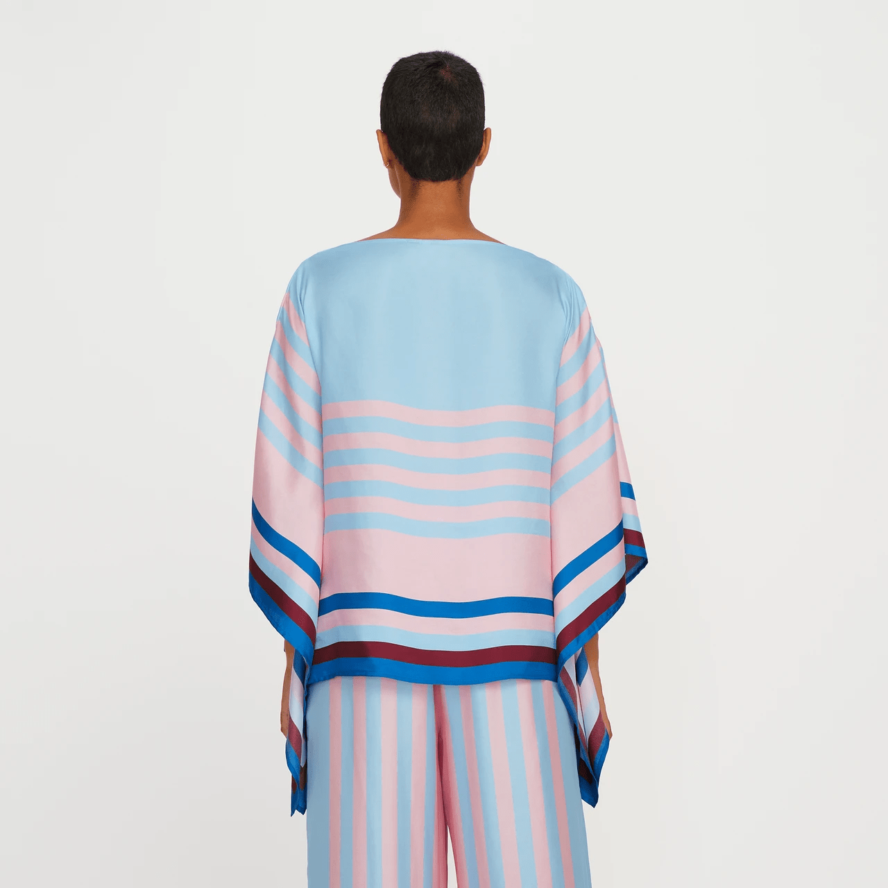Ocean Wave Satin Silk Co - ord Set - Navvi.in