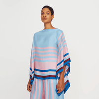 Ocean Wave Satin Silk Co - ord Set - Navvi.in