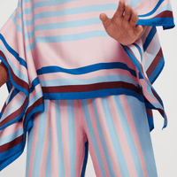 Ocean Wave Satin Silk Co - ord Set - Navvi.in