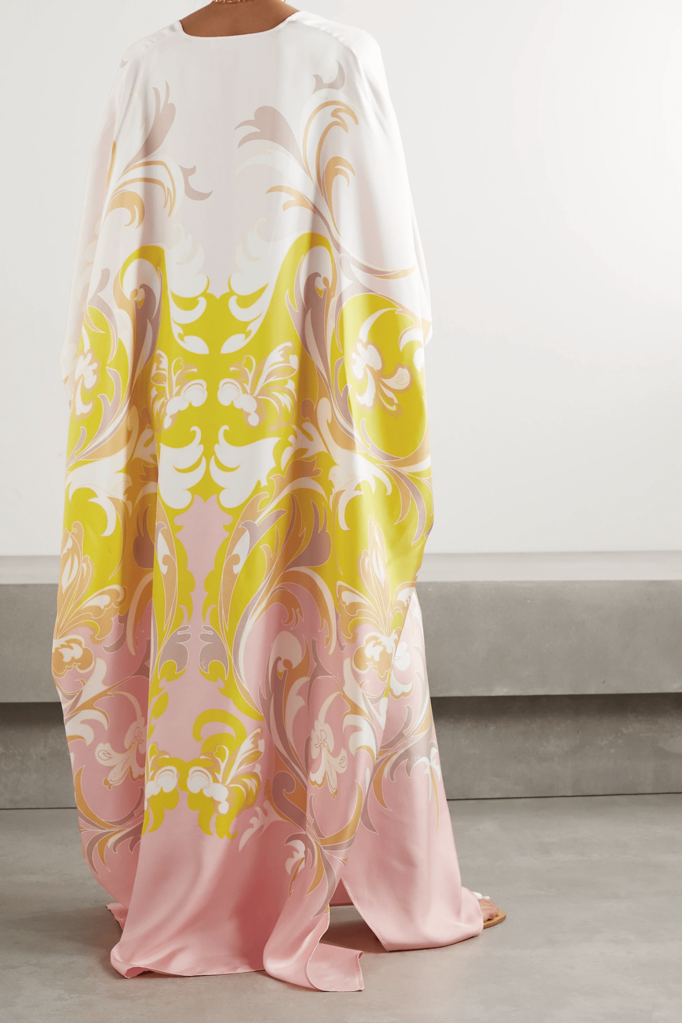 Rorschach Satin Silk Kaftan Dress - Navvi.in