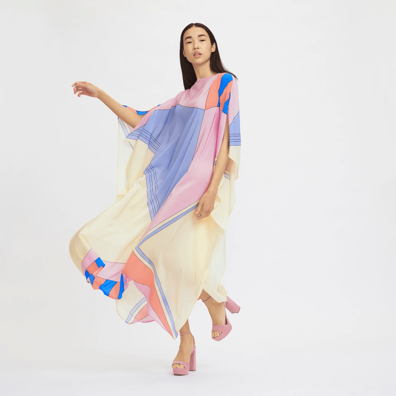 Spring Paradise Silk Kaftan - Navvi.in