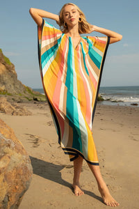 Vibrant Stripes Kaftan Dress - Navvi.in