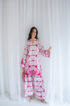 Pink and White Pattern Loungewear Co-Ord Set