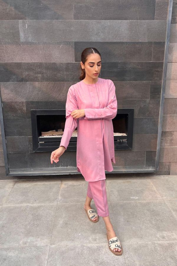 Pink Full Sleeve Co-ord Set