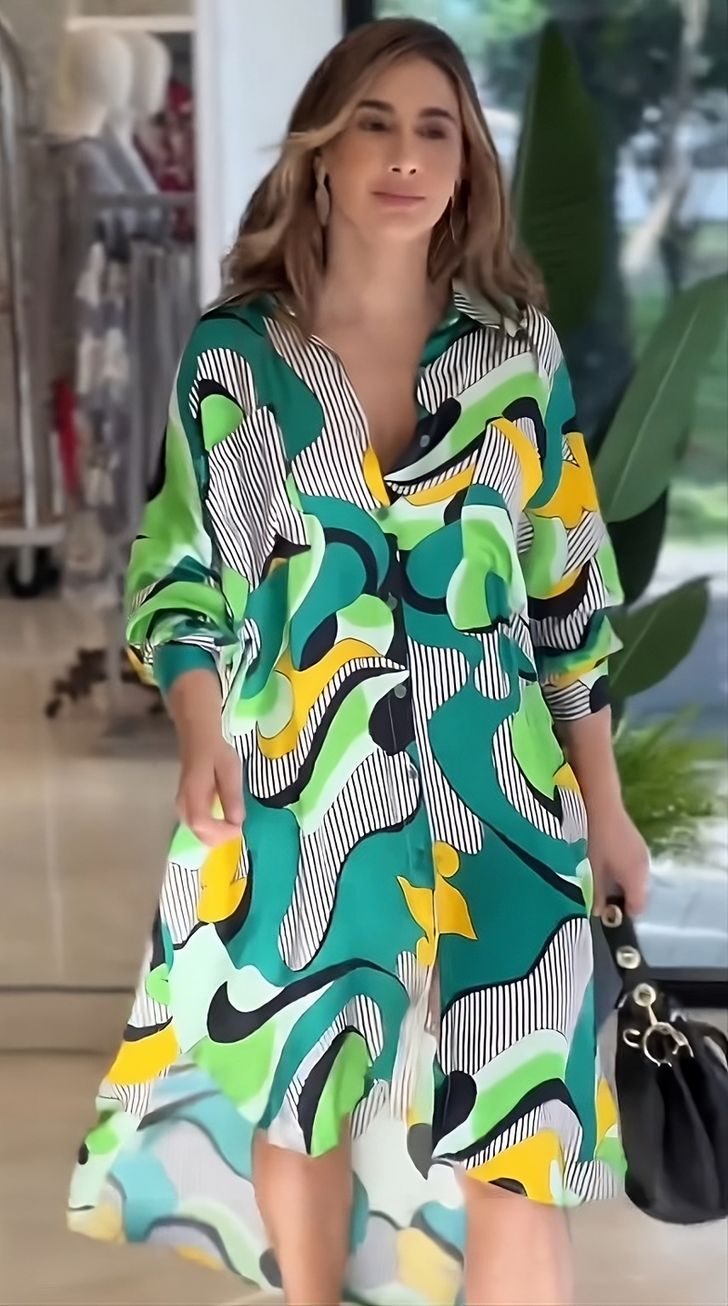 Illuminati Green Shirt Dress