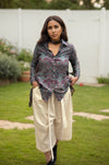 Boho Chic Printed Shirt & Wide-Leg Culotte Set