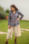 Boho Chic Printed Shirt & Wide-Leg Culotte Set