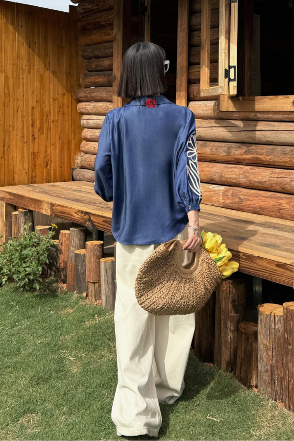 Pink Aura – Chic Embroidered Shirt