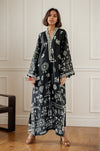 Tribal Noir Boho Kaftan Dress