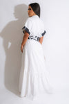 Black & White Rayon Long Dress