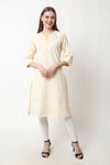 Yellow Chikankari Embroidery Kurta