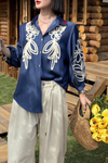 Pink Aura – Chic Embroidered Shirt