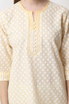 Yellow Chikankari Embroidery Kurta