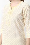 Yellow Chikankari Embroidery Kurta