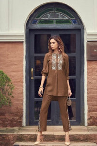 Brown Co-Ord Set With Matching Pants