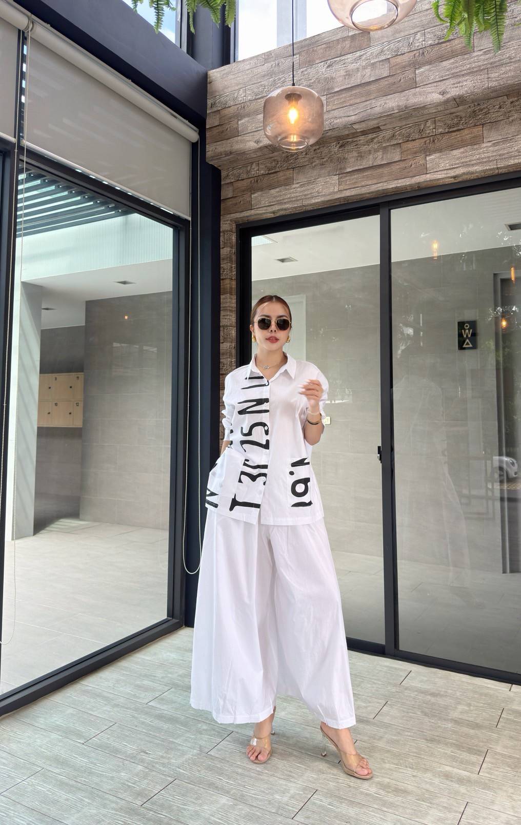 Chic Print Typography Co-Ord Set - Navvi.in