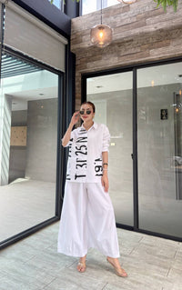 Chic Print Typography Co-Ord Set - Navvi.in