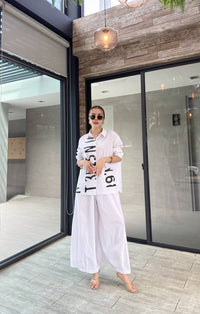 Chic Print Typography Co-Ord Set - Navvi.in