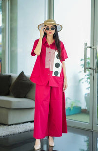 Red Statement Print Co-Ord Set