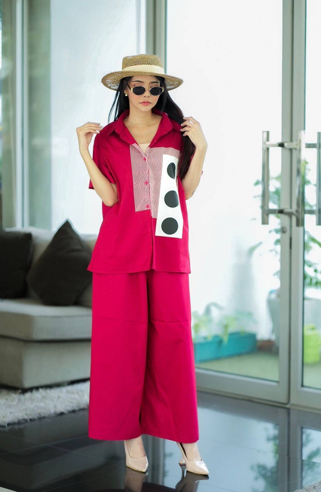 Red Statement Print Co-Ord Set