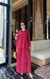 Linen Blend Shirt & Wide-Leg Co-Ord Set - Navvi.in