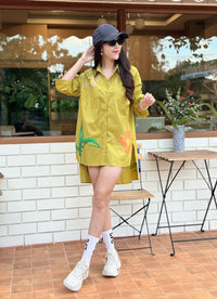 Floral Meadow Oversized Shirt Dress
