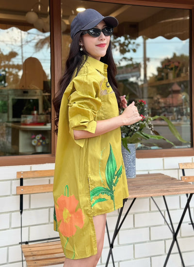 Floral Meadow Oversized Shirt Dress