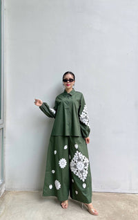 Monochrome Floral Statement Co-Ord Set for Women